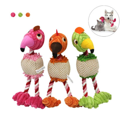 Funny Bird Shaped Plush Squeak Chew Ropes Toy – Interactive Dog Toys for Small & Large Pets